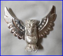 Silver TOTEM POLE 3 pieces fit together on stand. 999 fine silver, total 6.6 oz