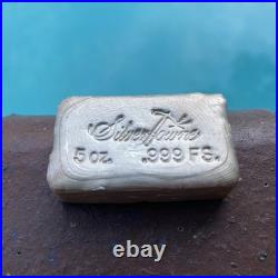 Silver Towne 5 oz Bar. 999 Fine Silver Bullion Poured Rectangle Loaf