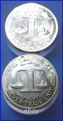 Silver Trade Unit 2x 1 oz. 999 Fine Silver Rounds Bullion Total 2 oz