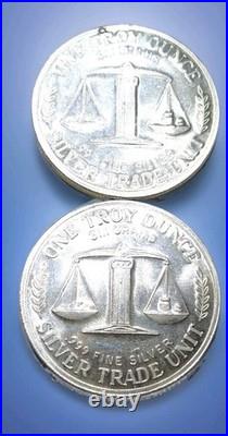 Silver Trade Unit 2x 1 oz. 999 Fine Silver Rounds Bullion Total 2 oz