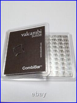 Silver Valcambi CombiBar 100 x 1 gram. 999 fine silver, 100 grams total
