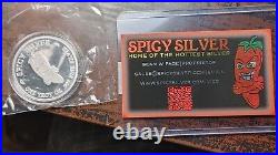 Spicy Silver Spicy Metal 1 Troy Ounce. 999 Fine Silver COA 500 Mintage L070