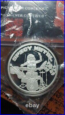 Spicy Silver Spicy Metal 1 Troy Ounce. 999 Fine Silver COA 500 Mintage L070