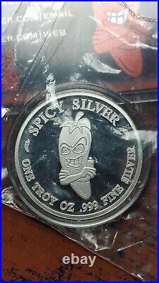 Spicy Silver Spicy Metal 1 Troy Ounce. 999 Fine Silver COA 500 Mintage L070