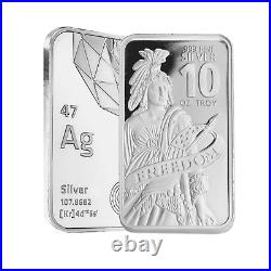 Statue of Freedom 10 oz. 999 Fine Silver Bar Sealed