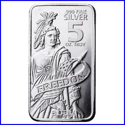 Statue of Freedom 5 oz. 999 Fine Silver Bar Sealed