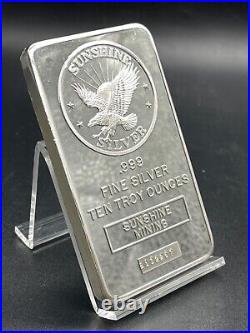 Sunshine Minting 10 Oz. 999 Fine Silver Bar Serial # B132257