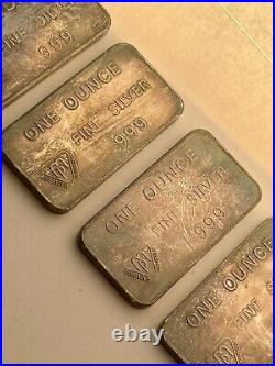 Swiss Bank Corporation 1 oz. 999 Fine Silver Vtg Bar with COA Lot of 5 Consecutive