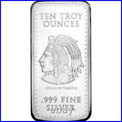 TEN (10) 10 oz Golden State Mint Silver Bar Aztec Calendar. 999 Fine