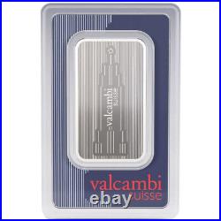 TEN (10) 1 oz Silver Bar Valcambi Suisse Skyline. 999 Fine in Sealed Assay Card