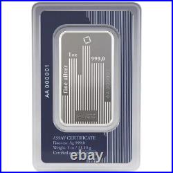 TEN (10) 1 oz Silver Bar Valcambi Suisse Skyline. 999 Fine in Sealed Assay Card