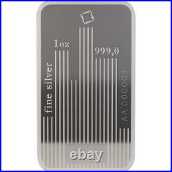 TEN (10) 1 oz Silver Bar Valcambi Suisse Skyline. 999 Fine in Sealed Assay Card