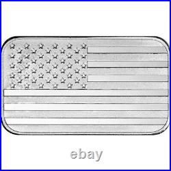 TEN 1 oz. Highland Mint Silver Bar American Flag Design 999 Fine