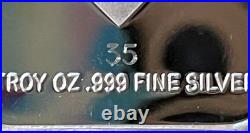 THE MERMAID ENAMEL COLOR CMG Mint # 35 One Ounce. 999 Fine Silver Art Bar