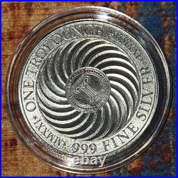 THREE DOLPHINS 1 oz 999 Fine Silver Bullion Intaglio Mint NEW Animal Friends