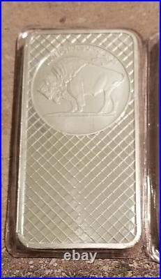 Ten Troy Ounces. 999 Fine Silver Indian Head and Buffalo Bar New & Sealed