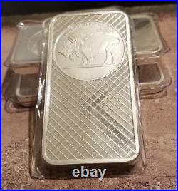 Ten Troy Ounces. 999 Fine Silver Indian Head and Buffalo Bar New & Sealed