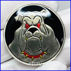 The Bulldog 1 oz. 999 Fine Silver Art Round (Hand Enameled)