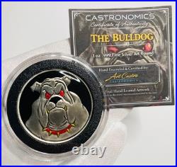 The Bulldog 1 oz. 999 Fine Silver Art Round (Hand Enameled)