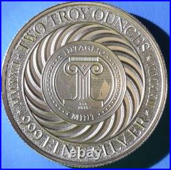 The Four Seasons Summer 2 Troy Ounces. 999 Fine Silver 39mm Intaglio Mint