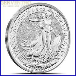 Tube 1/4 oz Royal Mint. 999 Fine Silver Britannia Random Year BU
