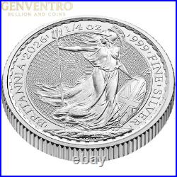 Tube 1/4 oz Royal Mint. 999 Fine Silver Britannia Random Year BU