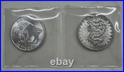 Two Assorted Fine Silver Rounds 99.9% One Ounce Rounds