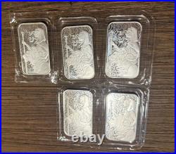 Una and The Lion Royal Mint 999.9 Fine Silver Bar 5 x 1 oz