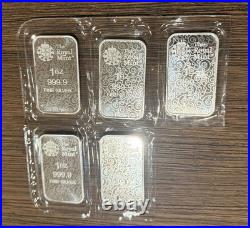 Una and The Lion Royal Mint 999.9 Fine Silver Bar 5 x 1 oz