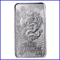 Unity & Liberty Symbol 5 oz. 999 Fine Silver Bar Sealed