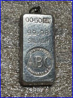 Very Rare! 0.50 Oz. 9998 Fine Silver ABC (Australian Bullion Company) Pendant