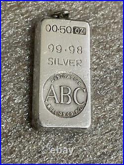 Very Rare! 0.50 Oz. 9998 Fine Silver ABC (Australian Bullion Company) Pendant