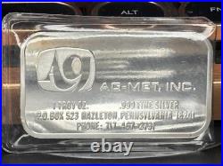 Very Rare Engelhard AG-MET, INC 1 Troy Oz 999 Fine Silver Bar 1975 1,000 Minted