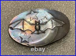 Very Rare! Ron Landis Studios 1 Troy Oz. 999 Fine Silver- Antiqued Bat Toning