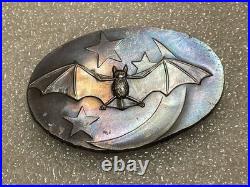 Very Rare! Ron Landis Studios 1 Troy Oz. 999 Fine Silver- Antiqued Bat Toning