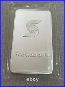 Very Rare! Scotiabank 10 Troy Oz. 999 Fine Silver Bar In Original Plastic