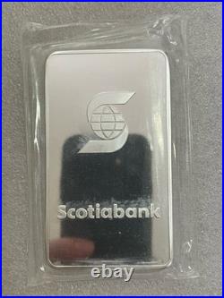 Very Rare! Scotiabank 10 Troy Oz. 999 Fine Silver Bar In Original Plastic
