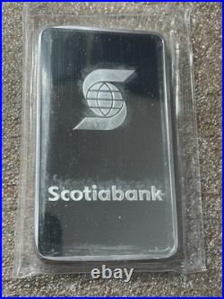 Very Rare! Scotiabank 10 Troy Oz. 999 Fine Silver Bar In Original Plastic