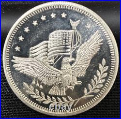 Vintage American Pacific Mint 1 Oz. 999 Fine Silver Trade Unit Eagle & Flag BU
