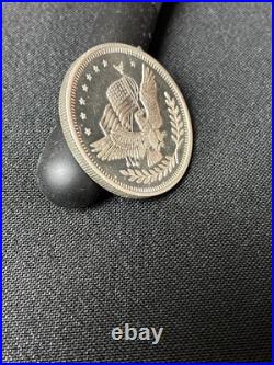 Vintage American Pacific Mint 1 Oz. 999 Fine Silver Trade Unit Eagle & Flag BU