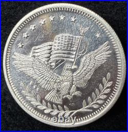 Vintage American Pacific Mint 1 Oz. 999 Fine Silver Trade Unit Eagle & Flag BU