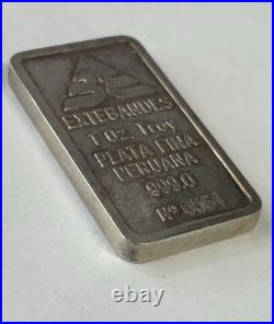Vintage Extebandes 1oz. 999 Fine Silver Bar Rare
