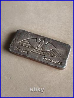 Vintage Montana Gold and Silver Inc. Montana Eagle 1 Oz 999 Fine Silver Bar Vintage Montana Gold and Silver Inc. Montana Eagle 1 Oz 999 Fine Silver Bar