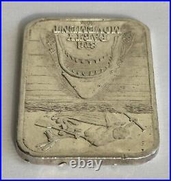 Vtg 1975 JAWS Great White Shark Political 3rd Party 1oz 999 FINE Silver Bar USSC