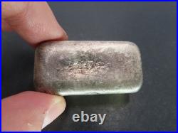 Vtg Dugan & Helterbrand Silver Bar, 5.83 oz 999 Fine, D&H, Poured Loaf