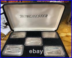 WINCHESTER RIFLE (5) Bar Set 1 Troy Ounce. 999 Fine Silver Per Bar
