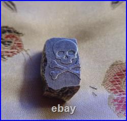 X-Metals 1oz X NUGGET Chunky. 999 Fine Silver Bar Round Skull Crossbones