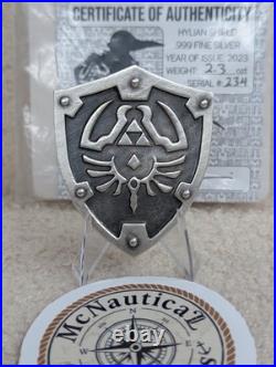 Zelda Link Hyrule Shield? 2.3 oz. 999 Fine Silver? Leo Messi Hand Poured
