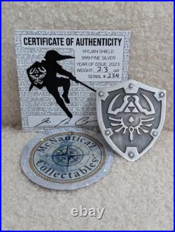 Zelda Link Hyrule Shield? 2.3 oz. 999 Fine Silver? Leo Messi Hand Poured