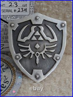 Zelda Link Hyrule Shield? 2.3 oz. 999 Fine Silver? Leo Messi Hand Poured